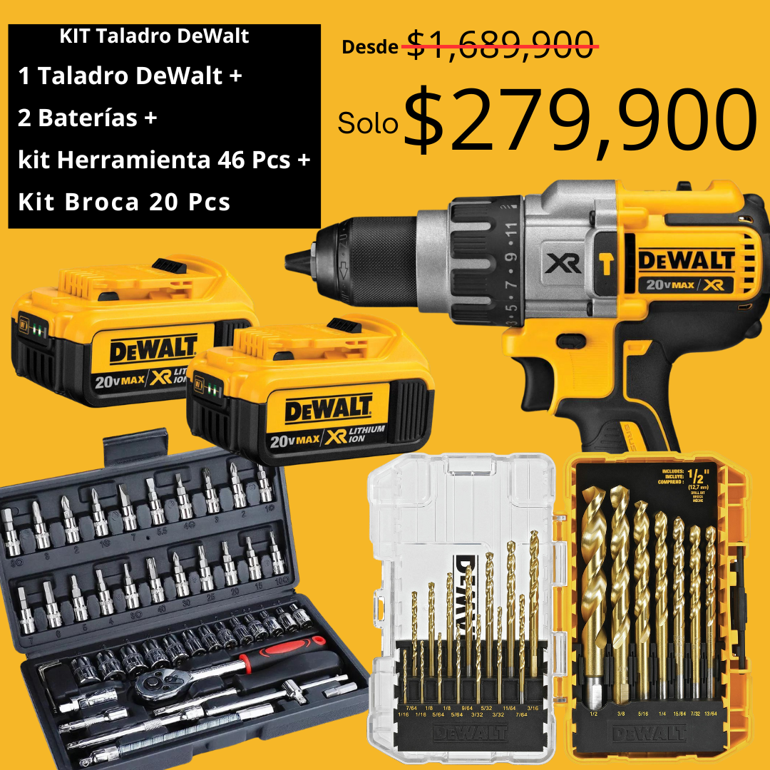 Kit Taladro DeWalt  - CONTRA ENTREGA + ENVÍO GRATIS